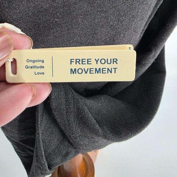 OGL Women's Dark Heather Gray Collared Long Sleeve Midi Dress - Picture 4 of 10